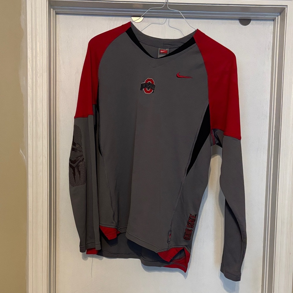 Ohio State Nike Red and Gray Athletic Long Sleeve